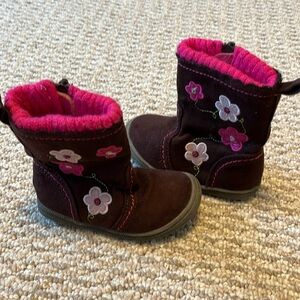 Okie dokie brown flower boots size toddler 5